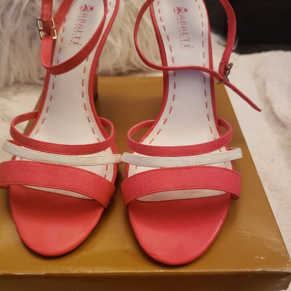 Abaete Coral Wedge Sandals. Size 9.5